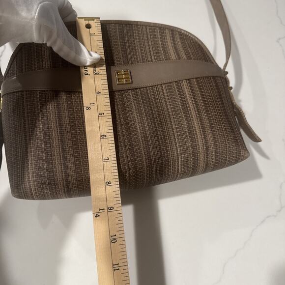 Givenchy, Rare, Collectible, Crossbody, Brown, Taupe W/Leather Trim, 4G Logo - Picture 9 of 16
